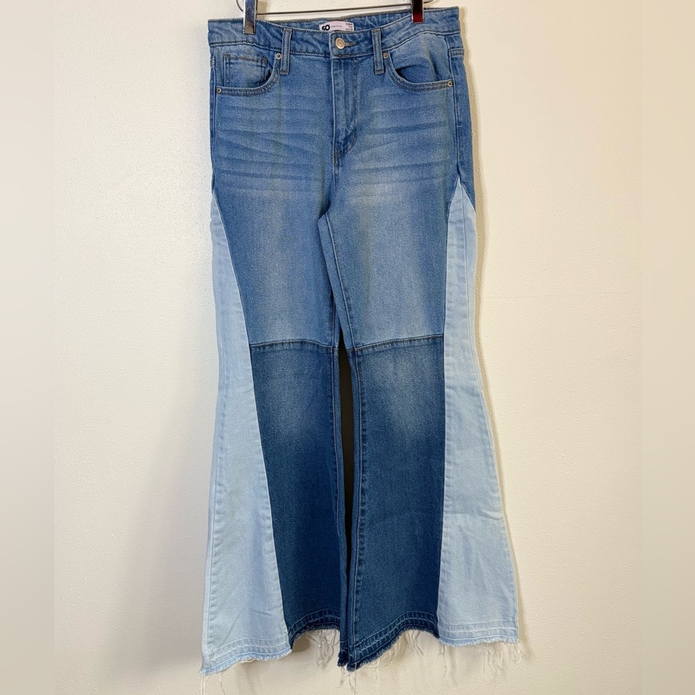 SO Vintage Y2K Patchwork Flare Jeans Two Tone Denim Women’s 7/28